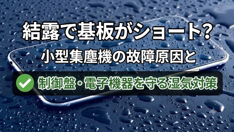 結露で基板がショートした小型集塵機の故障原因と制御盤の湿気対策