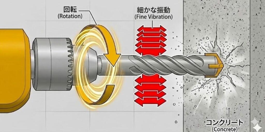振動ドリルの仕組み図解
