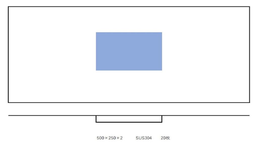 SUS304製トレイ（500×250×2mm）の荷重条件と設計イメージ