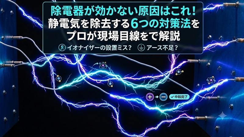 除電器が効かない原因と対策を解説する電気火花のイメージ画像