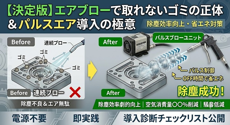 パルスエアブローによる製造現場の除塵効率向上と省エネ対策の仕組み