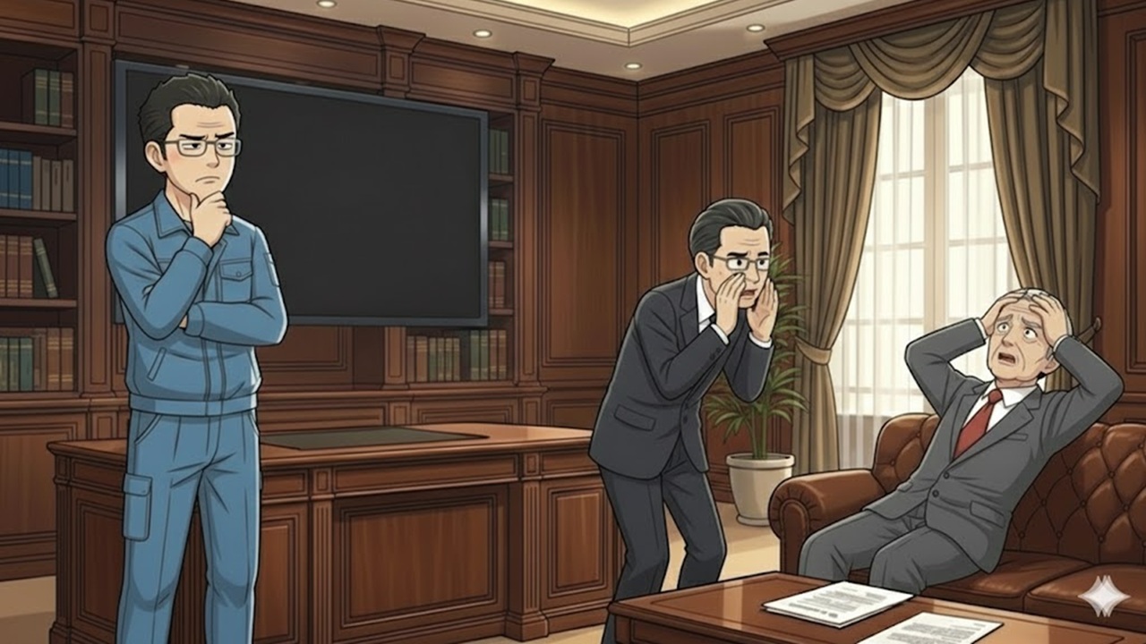 第6話：称賛の拍手と責任の行方。完璧なロジックを展開したゆういちに対し、上司である山田社長が石田部長の説得を丸投げするシーン。組織のゆがみを象徴する無責任な姿勢に、深い対立と焦燥感を抱くゆういち。自分の首を絞めることになるとは知らず、泥を被る覚悟を決める緊迫の場面。