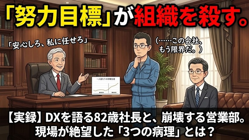 「努力目標」が組織を殺す。社長と課長の対立、営業部崩壊の3つの病理と実録組織解体ショー第2話