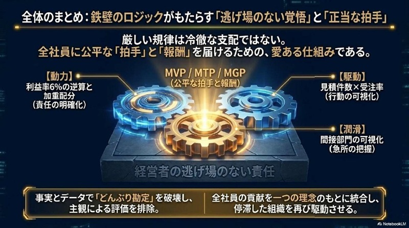 第3章の全体まとめ。数値化で逃げ道を封じ、事実に基づく評価で個の力を最大化させる、中小企業生き残りへのロードマップ。
